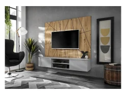 Composição mural IXAR geométrica – Móvel para TV + painéis decorativos