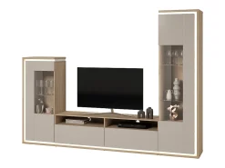 Composição para TV AMBIHOME BARIOS - Caxemira/Carvalho, c/iluminação LED