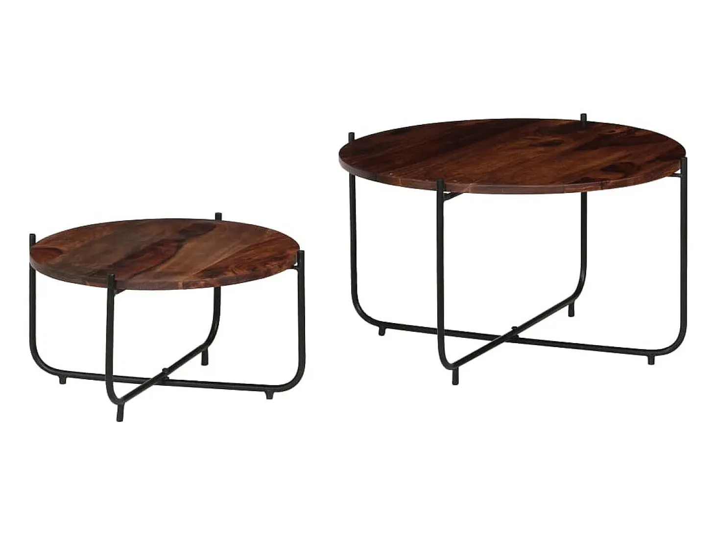 Conj. mesas de centro 2 pcs madeira de acácia maciça 60x35 cm