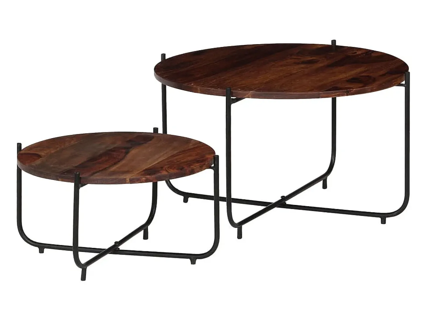 Conj. mesas de centro 2 pcs madeira de acácia maciça 60x35 cm