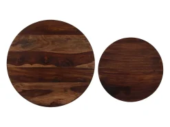 Conj. mesas de centro 2 pcs madeira de acácia maciça 60x35 cm