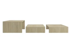 Conj. mesas de centro 100x100x26.5 cm contrapl. carvalho sonoma