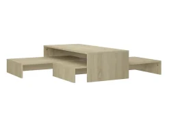 Conj. mesas de centro 100x100x26,5 cm contrapl. carvalho sonoma PT846327
