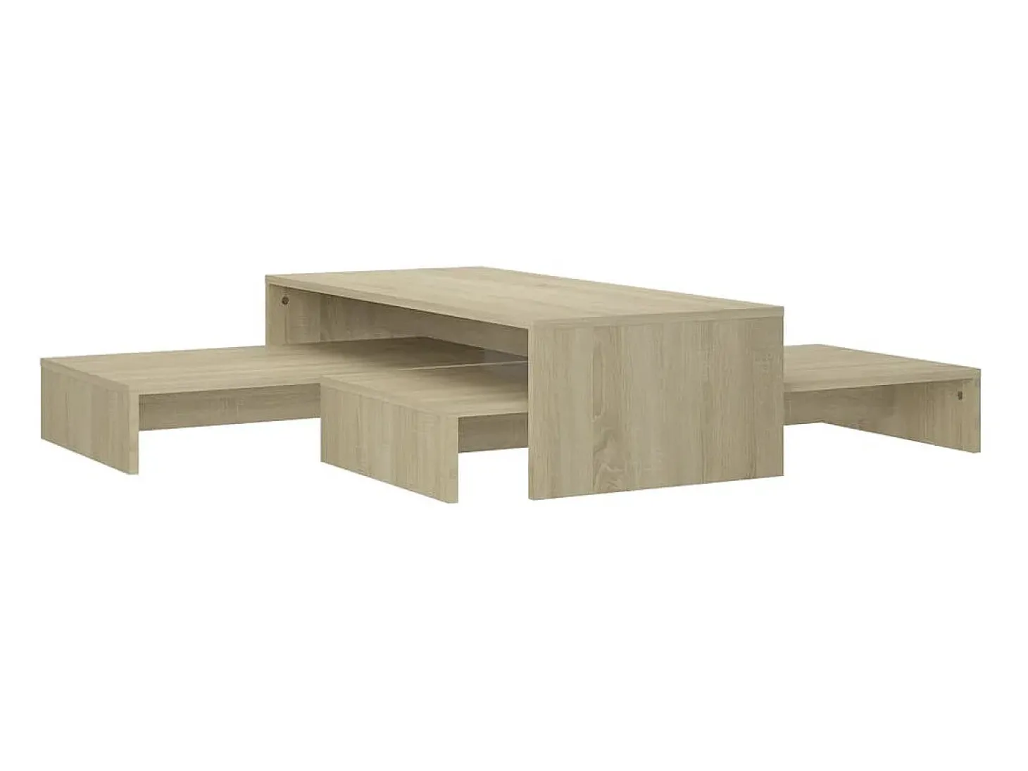 Conj. mesas de centro 100x100x26,5 cm contrapl. carvalho sonoma PT846327