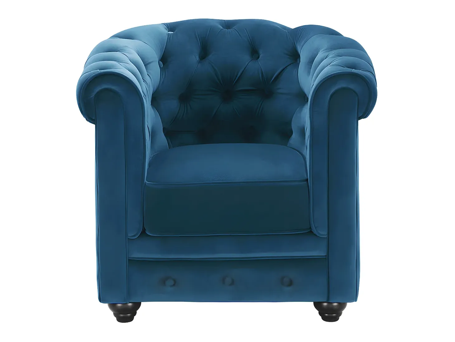 Conjunto 2 poltronas CHESTERFIELD em veludo azul esverdeado