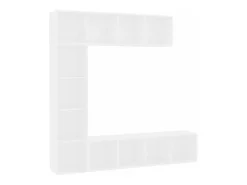 Conjunto armário de TV/estante 3 pcs 180x30x180 cm branco