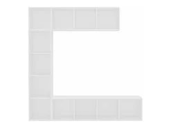 Conjunto armário de TV/estante 3 pcs 180x30x180 cm branco