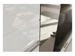 Conjunto completo para entrada SCOTT cinza escuro e branco lacado com armário, cabideiro, sapateira e espelho de parede