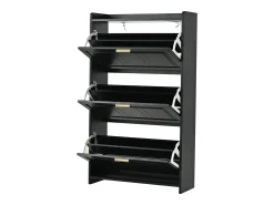 Conjunto de 2 armários para calçado 70 x 24 x 120 cm com 3 portas - Preto