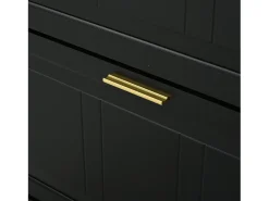 Conjunto de 2 armários para calçado 70 x 24 x 120 cm com 3 portas - Preto