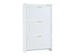 Conjunto de 2 armários para calçado 70 x 24 x 120 cm com 3 portas - Branco