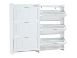 Conjunto de 2 armários para calçado 70 x 24 x 120 cm com 3 portas - Branco