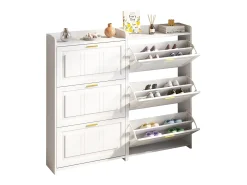 Conjunto de 2 armários para calçado 70 x 24 x 120 cm com 3 portas - Branco