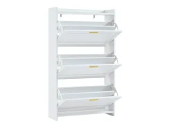 Conjunto de 2 armários para calçado 70 x 24 x 120 cm com 3 portas - Branco