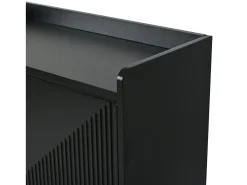 Conjunto de 2 armários para calçado preto com 3 portas basculantes e 6 compartimentos.