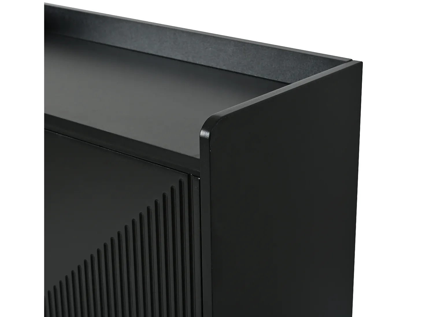 Conjunto de 2 armários para calçado preto com 3 portas basculantes e 6 compartimentos.