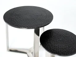 Conjunto de 2 baixos de mesa em metal faites à la main