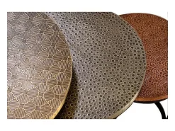 Conjunto de 3 baixos de mesa em bronze