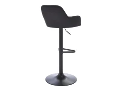 Conjunto de 2 bancos altos veludo e metal, altura ajustável, preto - ELEANA