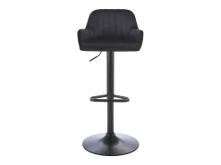 Conjunto de 2 bancos altos veludo e metal, altura ajustável, preto - ELEANA