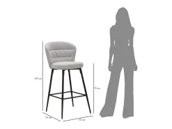 Conjunto de 2 Bancos Altos VKH432, Cinzento, 52x59x108 cm, Kendra Home