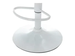 Conjunto de 2 bancos altos tecido e metal branco, cor bege KIYOLA