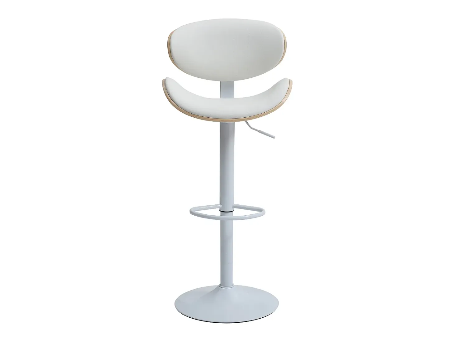 Conjunto de 2 bancos altos pele sintética, altura regulável, natural e branco - MONTENEGRO
