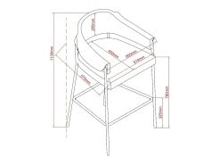 Conjunto de 2 bancos altos - tecido e metal - antracite - KARTAR