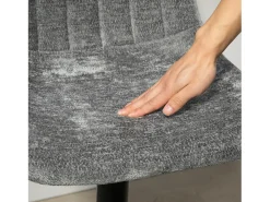Conjunto de 2 bancos altos, reguláveis em altura e giratórios, estofados com encosto, efeito chenille, apoio para os pés, cinza escuro