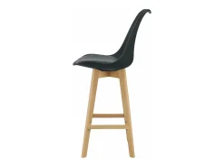 Conjunto de 4 bancos altos de plástico de faia sintética 105 x 48 x 58 cm preto 03_0008720