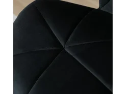 Conjunto de 2 bancos altos giratórios, altura ajustável, com encosto, toque de veludo, preto, sem braços