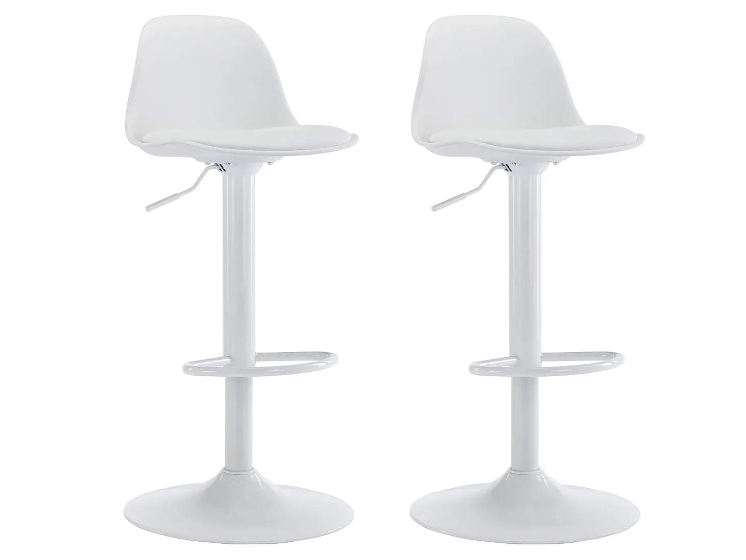 Conjunto de 2 bancos altos em polipropileno e metal - Branco - XAFY