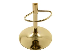 Conjunto de 2 bancos altos em veludo e metal dourado, altura regulável, cor bege - LOMYA