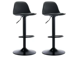 Conjunto de 2 bancos altos em polipropileno e metal - Preto - XAFY