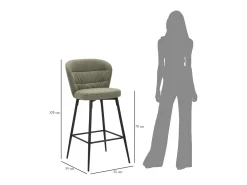 Conjunto de 2 Bancos Altos VKH433, Verde, 52x59x108 cm, Kendra Home