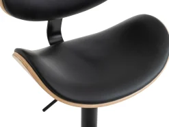 Conjunto de 2 bancos altos pele sintética, natural claro e preto - MONTENEGRO
