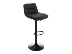 Conjunto de 2 bancos altos pele sintética e metal preto - KADERINA