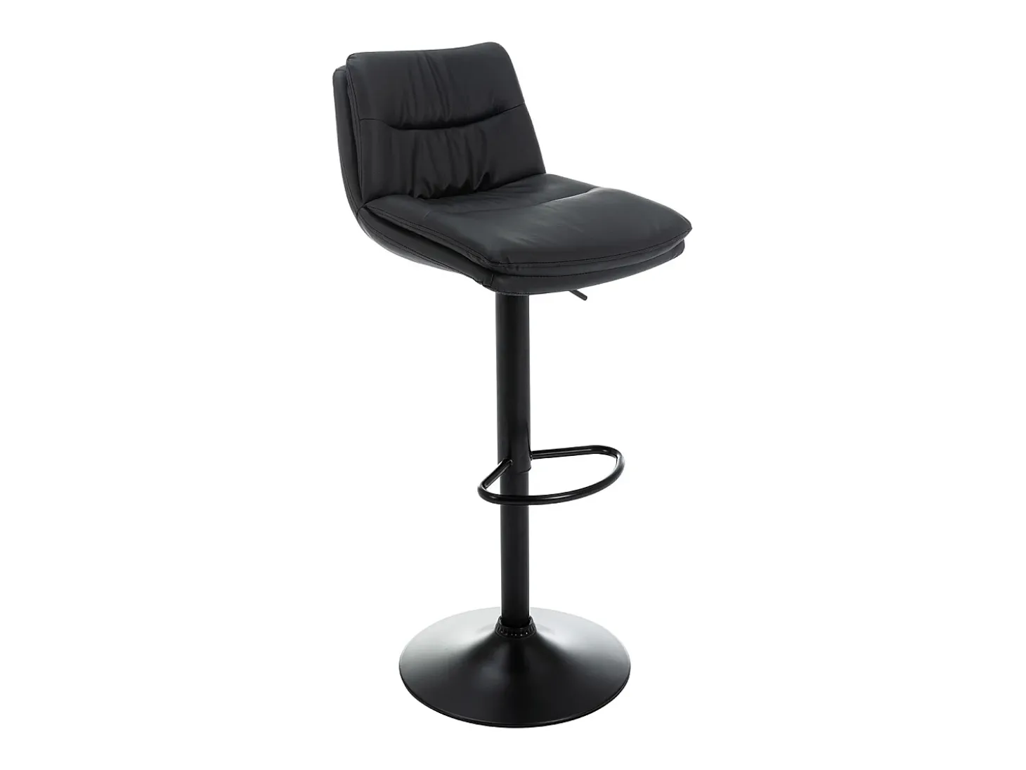 Conjunto de 2 bancos altos pele sintética e metal preto - KADERINA