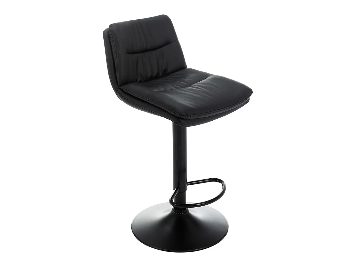 Conjunto de 2 bancos altos pele sintética e metal preto - KADERINA