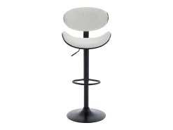 Conjunto de 2 bancos altos tecido bouclé e metal branco e preto - MONTENEGRO