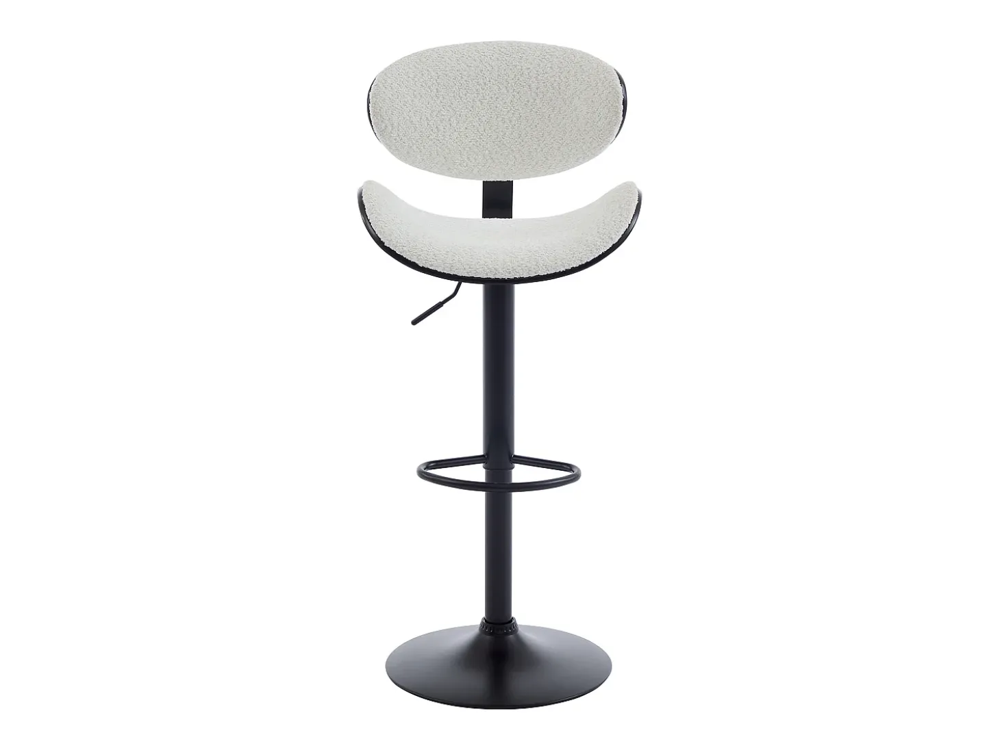 Conjunto de 2 bancos altos tecido bouclé e metal branco e preto - MONTENEGRO
