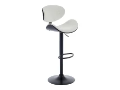 Conjunto de 2 bancos altos tecido bouclé e metal branco e preto - MONTENEGRO