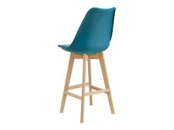 Conjunto de 4 bancos altos de plástico sintético em faia 105x48x58 cm turquesa 03_0008823