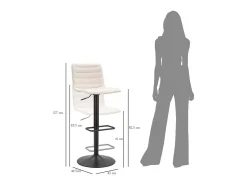 Conjunto de 2 Bancos Altos VKH444, Branco, 43x49,5x85,5 cm, Kendra Home
