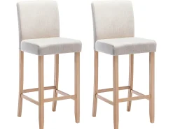 Conjunto de 2 bancos altos - Tecido - Bege - ROVIGO