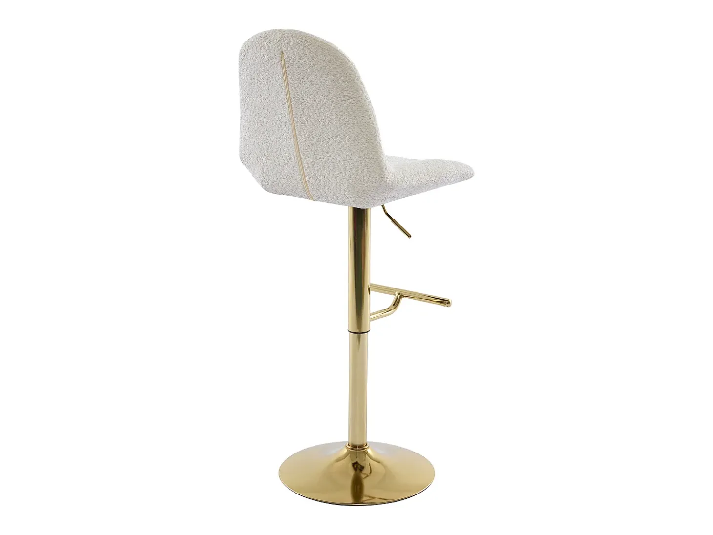 Conjunto de 2 bancos altos em tecido bouclé e metal dourado branco - LOLY