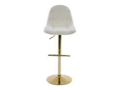 Conjunto de 2 bancos altos em tecido bouclé e metal dourado branco - LOLY