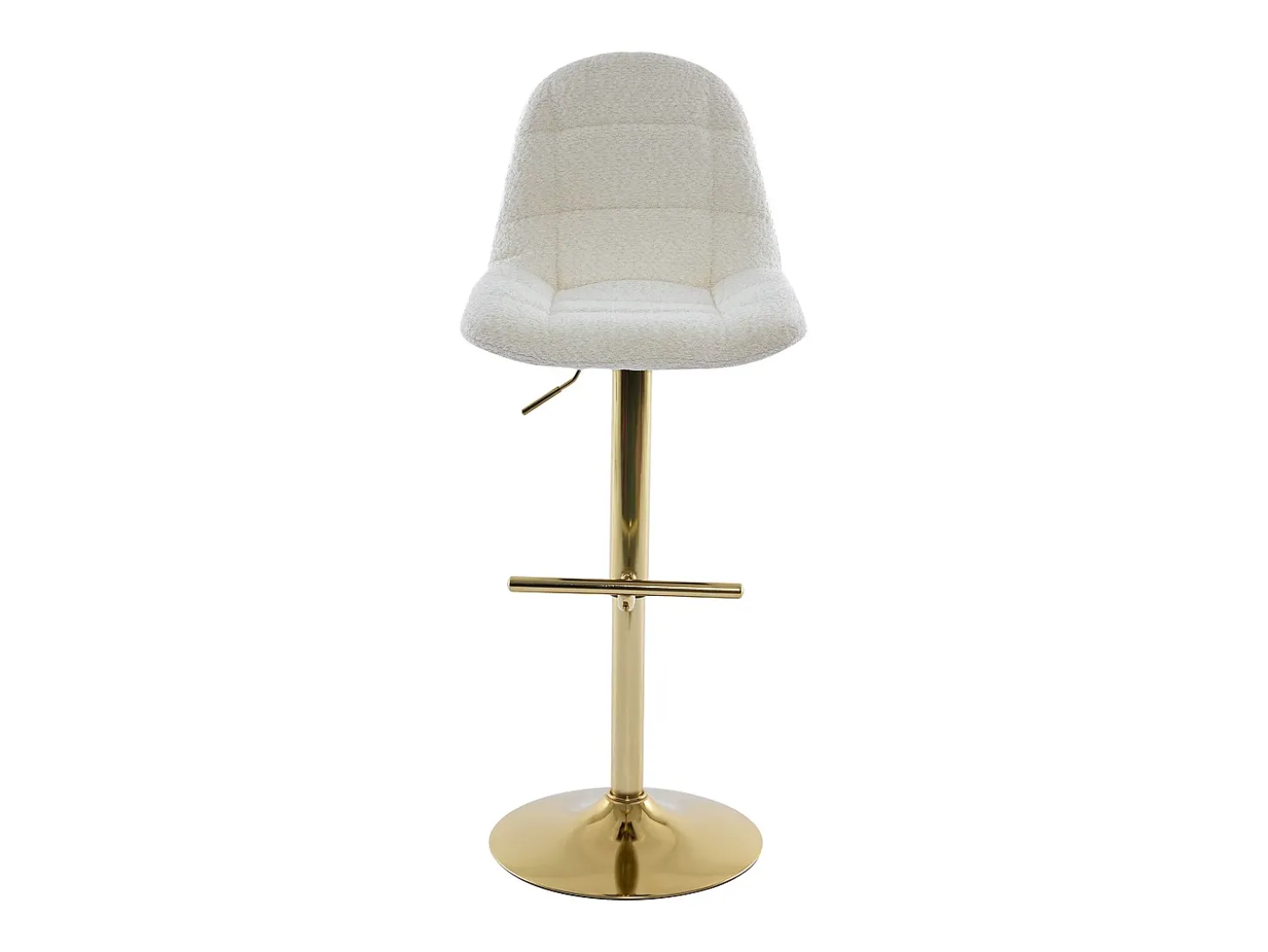 Conjunto de 2 bancos altos em tecido bouclé e metal dourado branco - LOLY