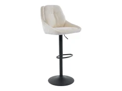 Conjunto de 2 bancos altos tecido texturizado e metal, altura regulável, creme - LARANZA