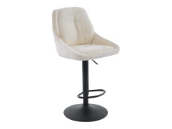 Conjunto de 2 bancos altos tecido texturizado e metal, altura regulável, creme - LARANZA